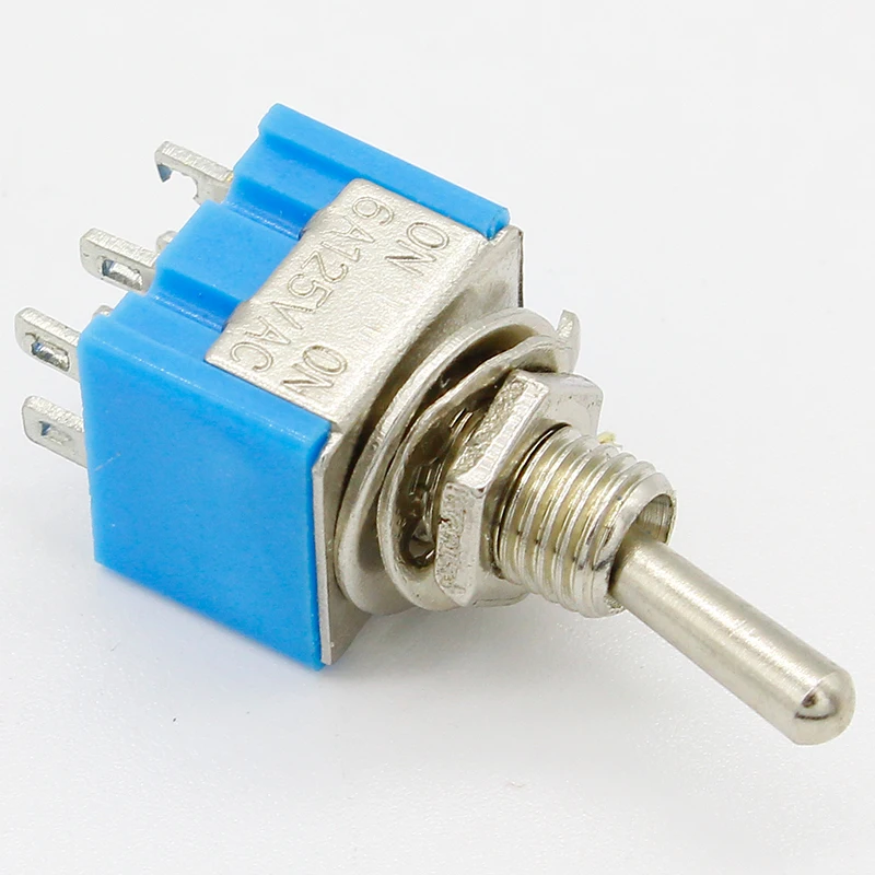 5pcs/Lot Blue 6-Pin DPDT ON-ON Mini 6A125VAC Miniature Toggle Switches | Обустройство дома