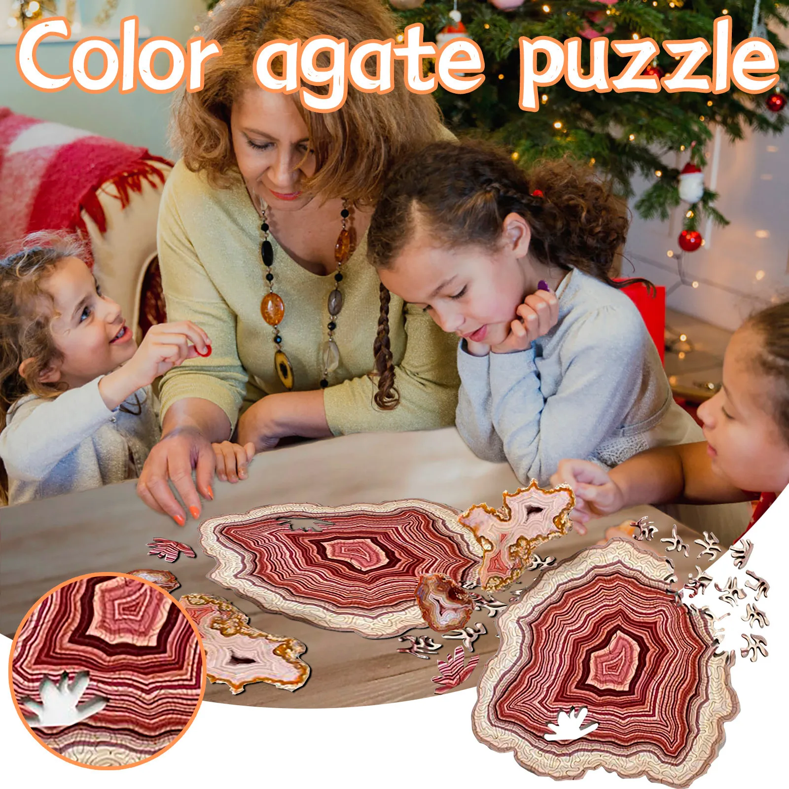 Синий Агат головоломки формы деревянные для взрослых и детей игрушка в подарок