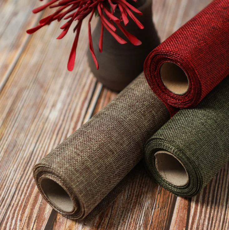 48cm X 5yards Linen Fabric Flower Packaging Bouquet Gift Wrapping Material Florist Supplies Floral Paper | Дом и сад