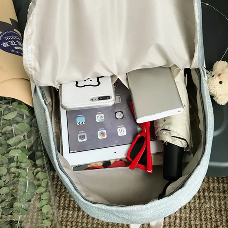 Студенческий милый рюкзак льняная Женская модная школьная сумка Харадзюку каваи