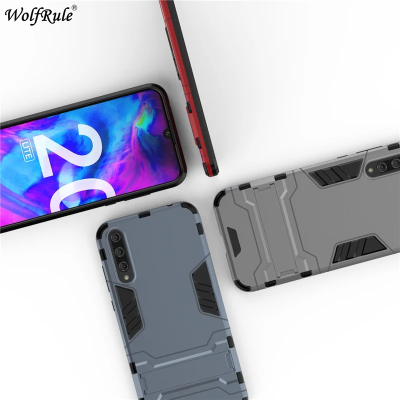 

Case Honor 20 lite Cover Soft Rubber + Plastic Kickstand Case For Honor 20 Lite Youth Edition Case Phone Shell LRA-AL00 LRA-TL00