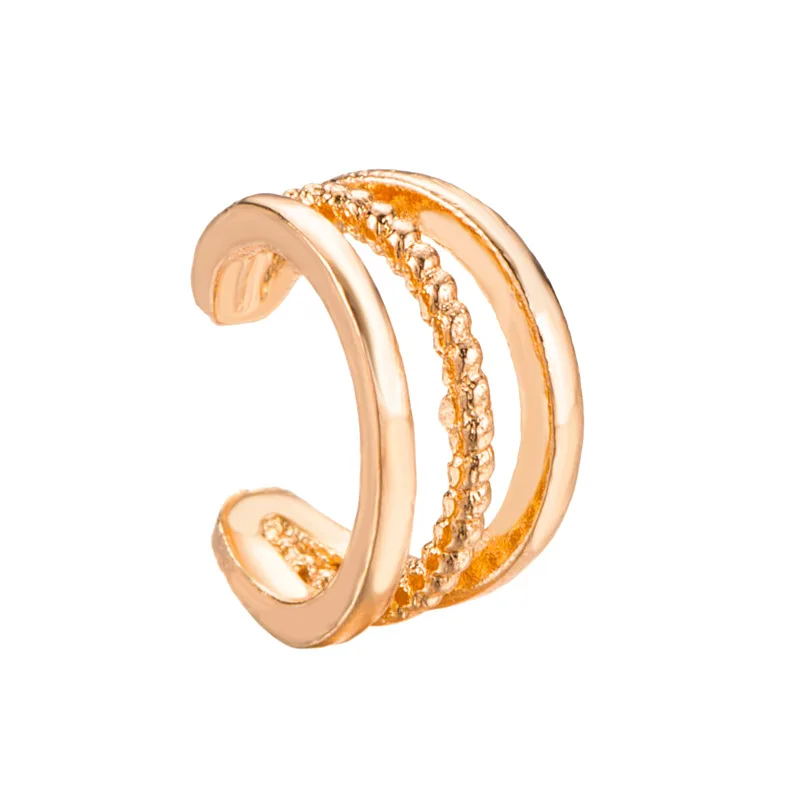 

QW European and American new Earrings Fashion geometry single ear bone clip with retro cool design