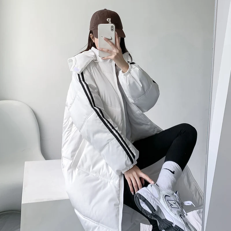 

Oversize Winter Women Jacket Long Hooded Cotton Padded Parkas Female Coats High Quality Warm Outwears Womens Clothes
