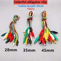 10pcs color cord alligator clip electronic diy electric clip double head clip test clip power cord connection line accessories