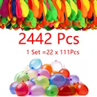 Воздушные шары с водяной бомбой, 2442 шт., воздушные шары с волшебной водой для летних игр, быстрозаполняющие воздушные шары для бассейна, детский летний подарок