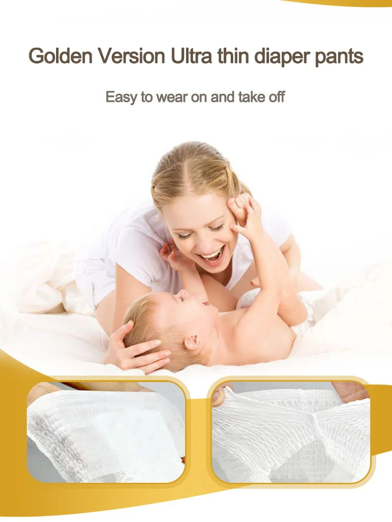 

Training pants Disposable baby diapers panties for children golden version premium care for kids dry and soft size 5