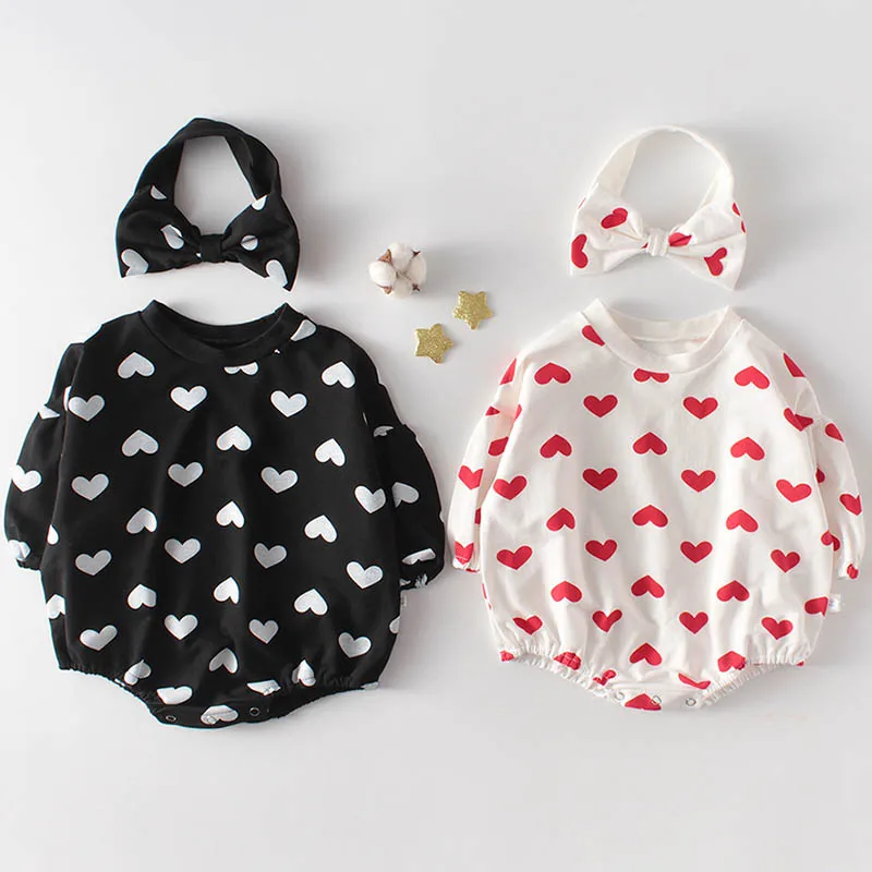 Боди для новорожденных милое хлопковое боди с длинным рукавом маленьких девочек