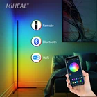 Современная светодиодная угловая Напольная Лампа RGBW для спальни, гостиной, атмосферные огни, красочный домашний декор, комнатное освещение, стоячие лампы