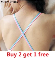 27 color decorative breast tape shoulder cute clear bra straps replacement underwear belt women intimate bra accessories