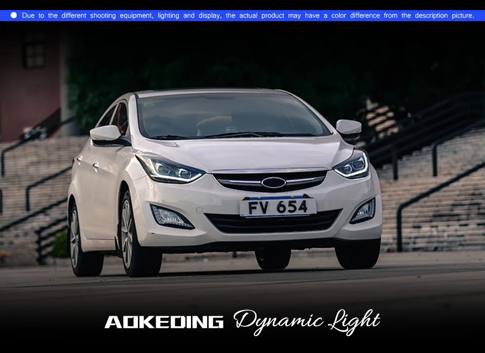 AKD автомобильный Стайлинг для фары для автомобиля Hyundai Elantra Elantra MD светодиодный фонарь DRL Q5 Bi Xenon объектив Высокий Низкий луч парковка противотуманная фара