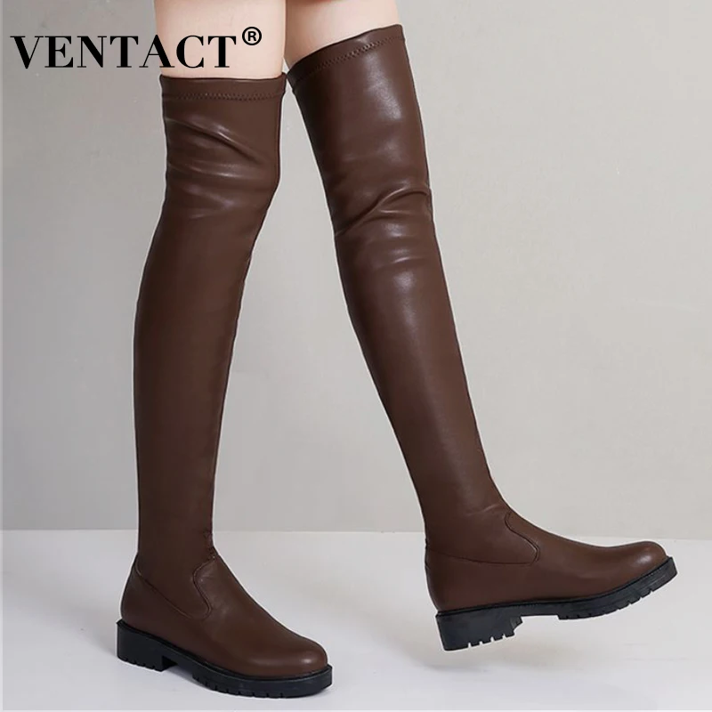 

VENTACT Over Knee Boots For Ladies Sexy Winter Shoes Women Street Fashion Long Boot Solid Color Casual Footwear Size 32-43