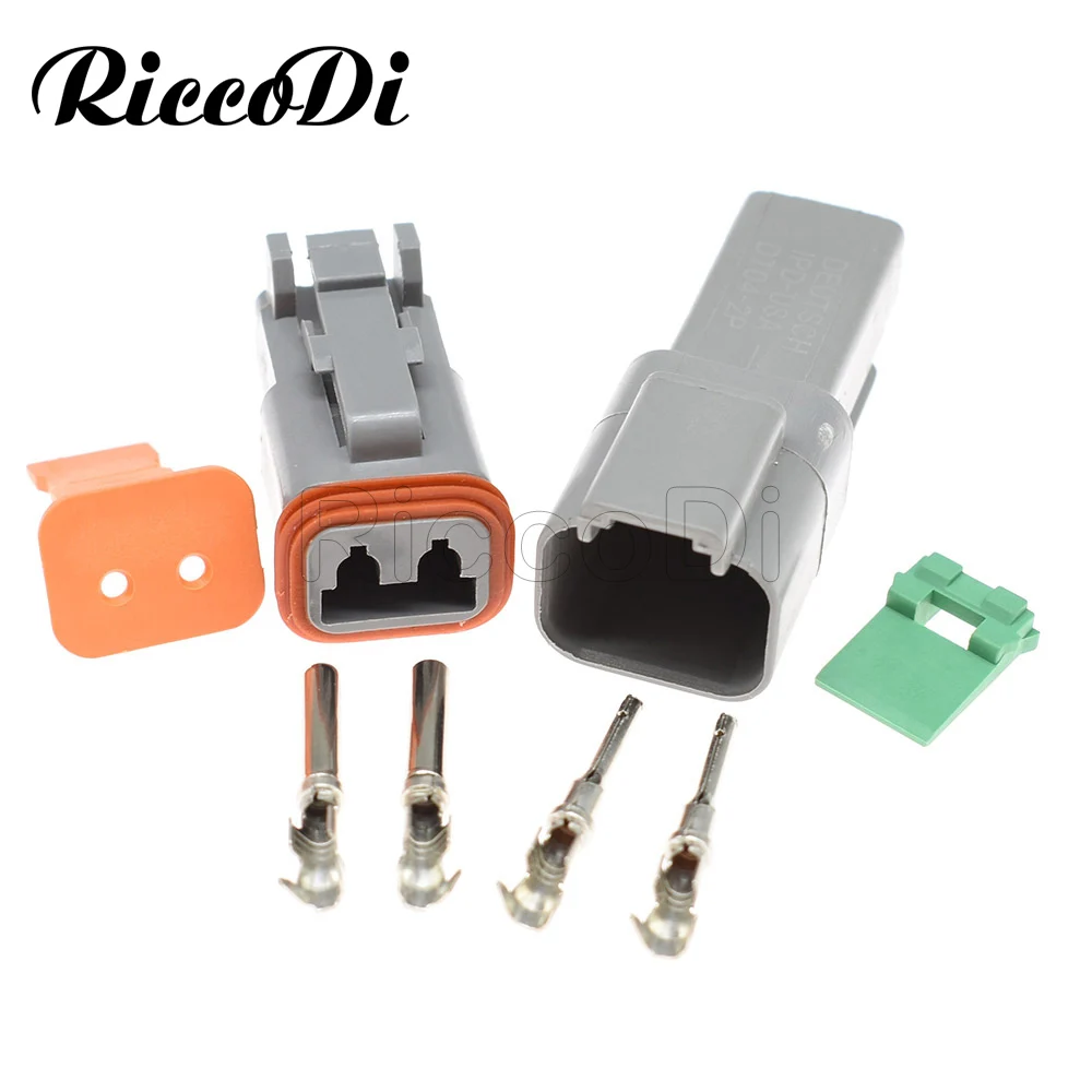 15 Sets Kit Gray DT06-2S DT04-2P Deutsch DT 2 Pin Male Female Automotive Electrical Wire Plug Boot Amphenol connector | Обустройство