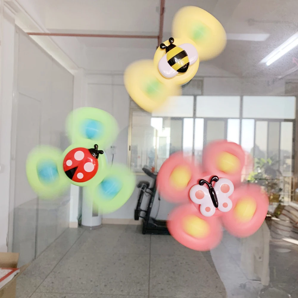 

Baby Table Chair Suction Cup Finger Top Gyro Toys Rotating Flower Sucker Lightweight Game Playing Elements