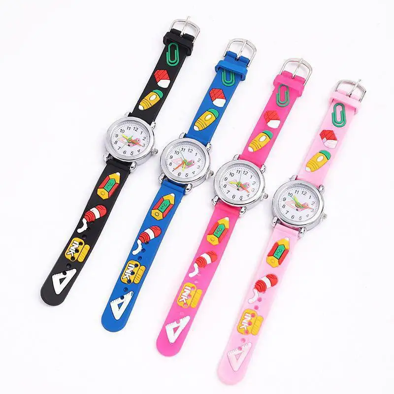 

3D Silicone Pattern Children Watch Multi Color Wristwatch Cartoon Watch Girls Boys Students Quartz Wristwatches clock