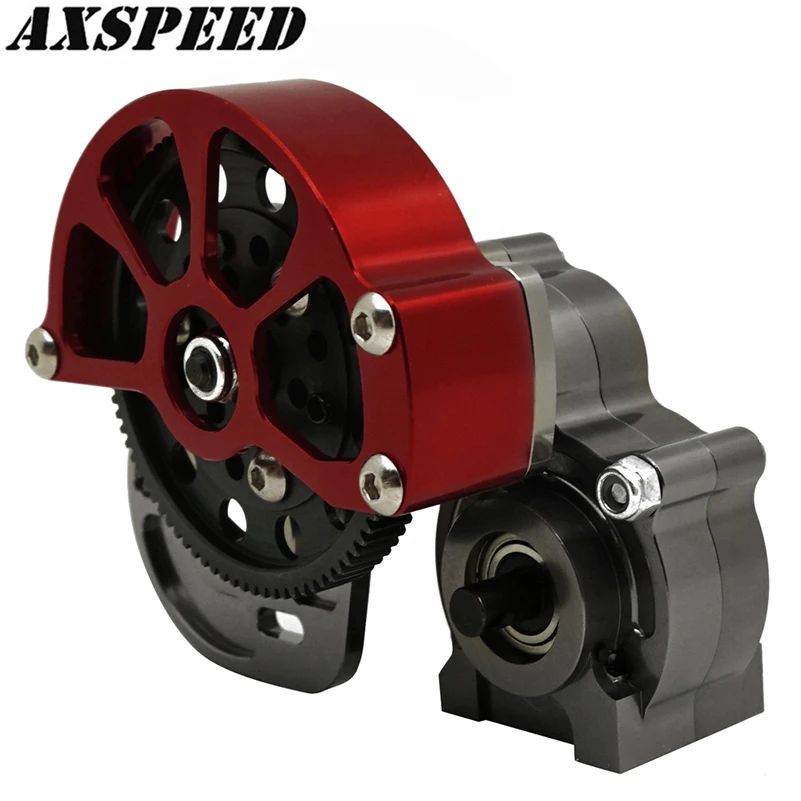 

AXSPEED Aluminum Alloy Transmission Case Center Gearbox Gear Set for Axial SCX10 AX10 1/10 RC Crawler Car Upgrade Parts