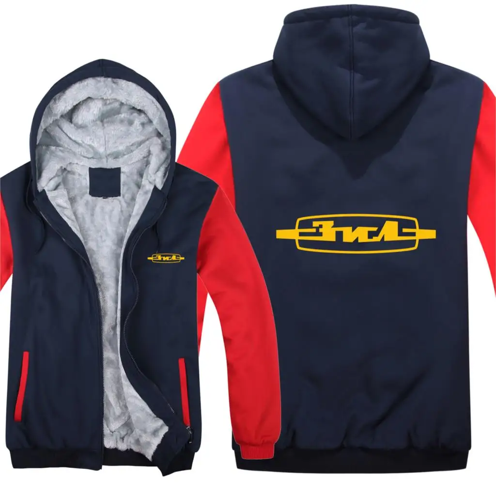 

ZiL Truck Hoodies Jacket Winter Men Pullover Man Coat Thicken Wool Liner Fleece ZiL Sweatshirt