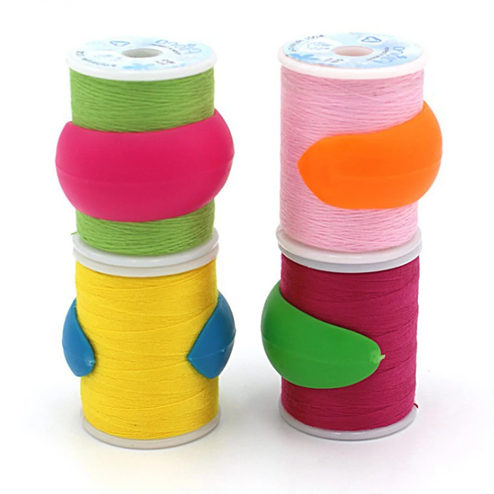 

24PCS Ilicone Sewing Thread Holders Bobbin Clips Silicone Thread Spool Huggers Sewing Supplies Clamps Set Accessories Tools