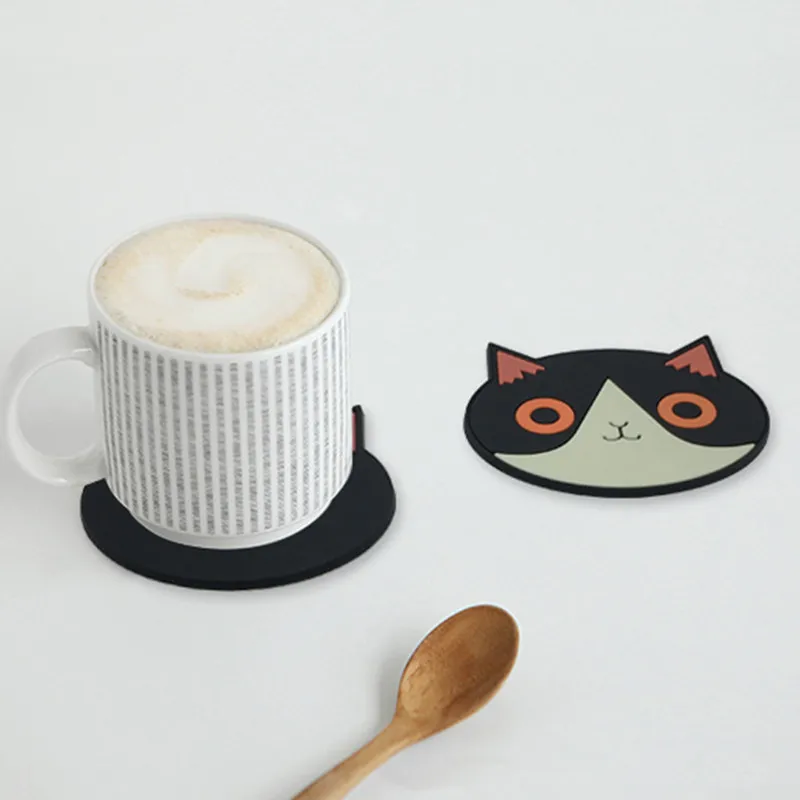 Нескользящие подставки ILFML из ПВХ с мультяшным котом для обеденного стола