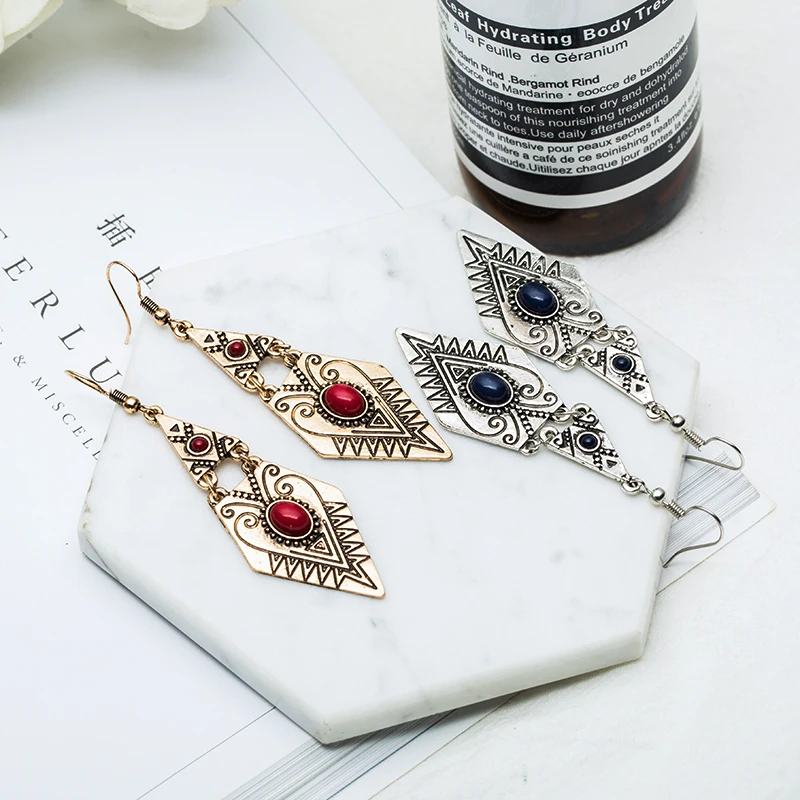 Винтажные Антикварные Золотые длинные висячие серьги-подвески в стиле бохо для