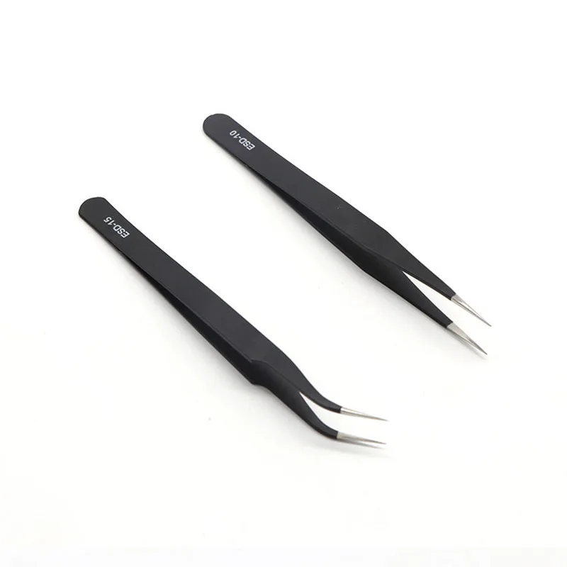 Металлический антистатический гибкий пинцет с прямым наконечником точная