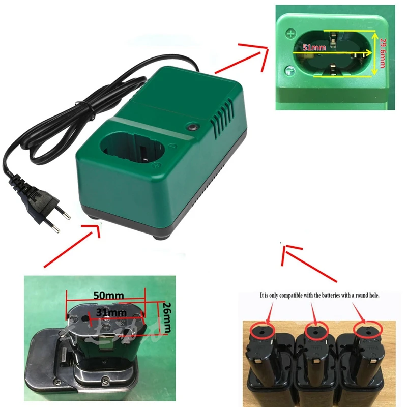 Полностью заменяемое зарядное устройство для аккумулятора Hitachi Ni-Cd/Ni-mh 7 2 V 9 6 12V