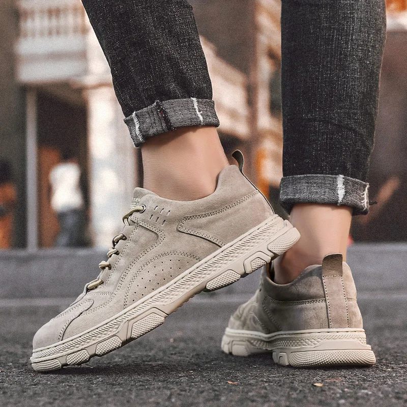 Мужская Удобная нескользящая обувь Уличные дышащие кроссовки на шнуровке