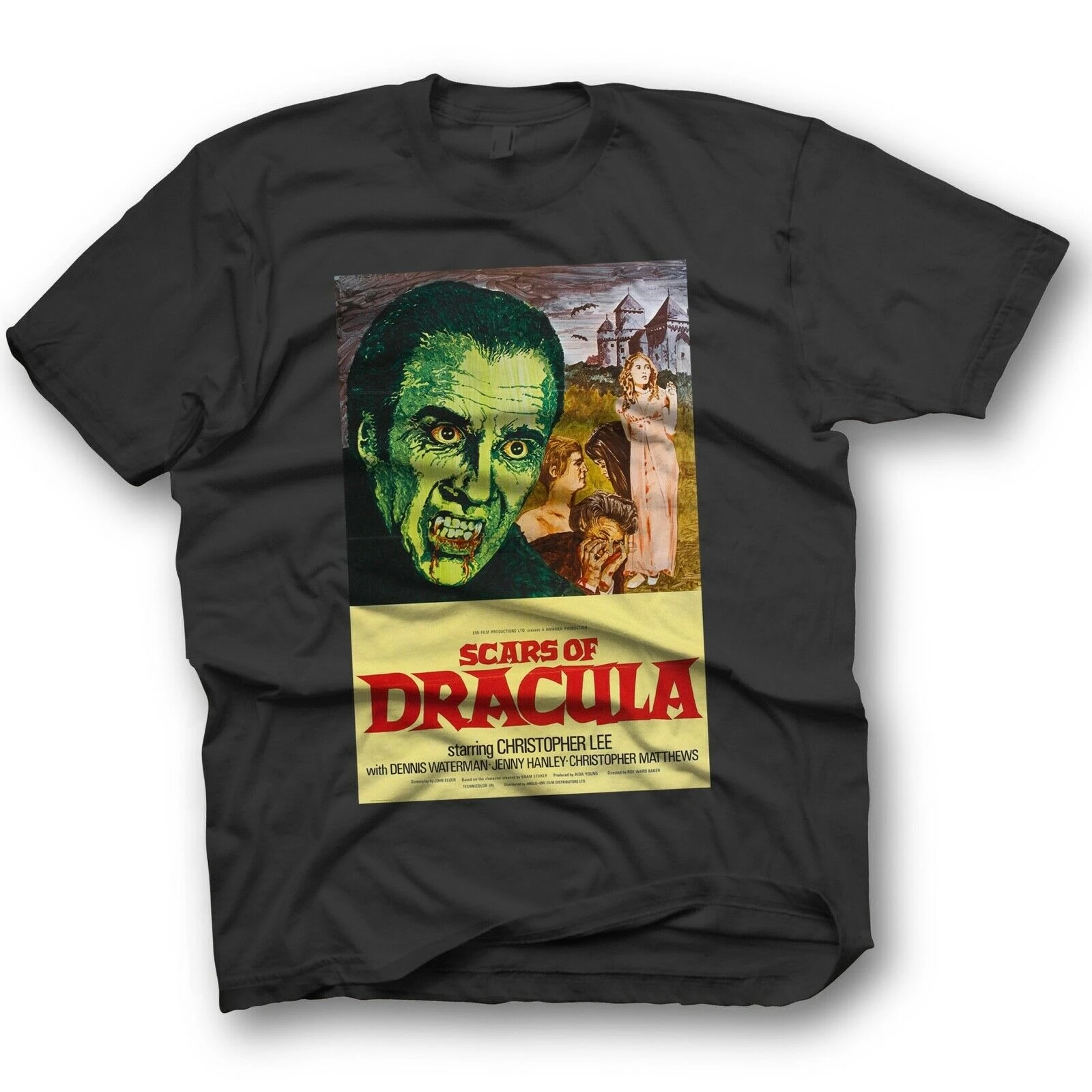 Ужас Винтажный Фильм научная фантастика Дракула Франкенштейн Хэллоуин футболка
