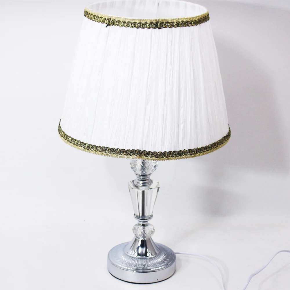 Современный простой тканевый Настольный светильник с кристаллами винтажный