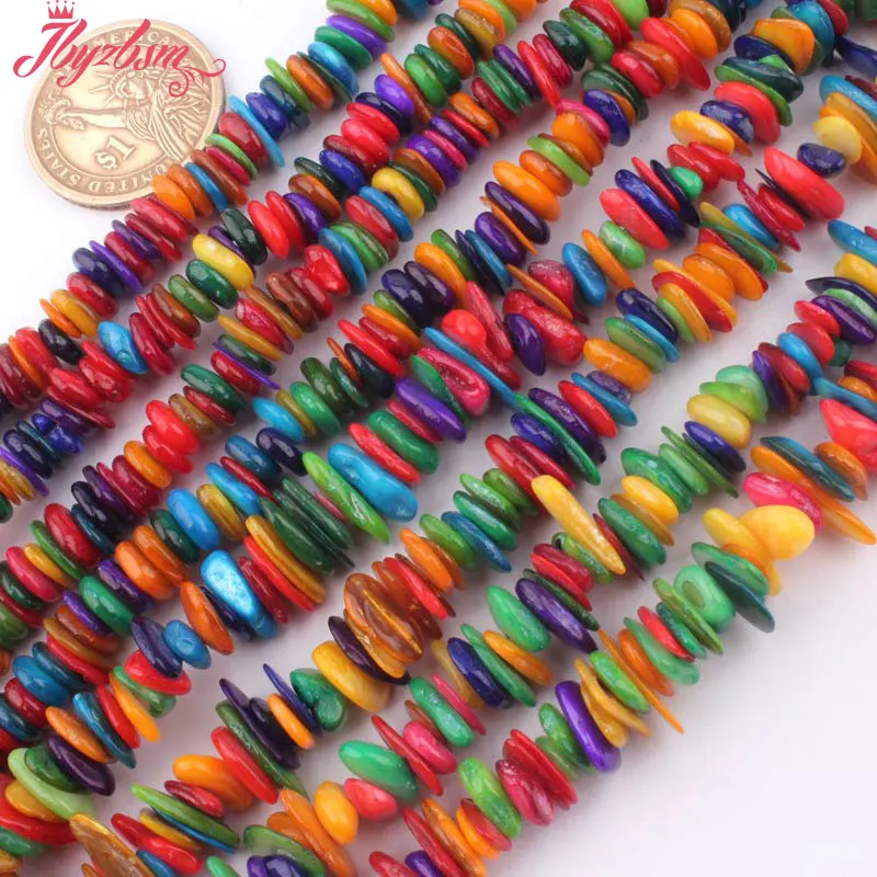 Разноцветные бусины-ракушки неправильной формы 2x6-3x10 мм бусины из натурального