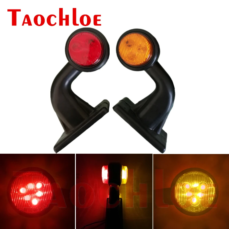 

2Pcs LED 12V 24V Parking Lights Truck Tractor Trailer Position Marker Lamps Red Amber Side Clearance Light 10V - 30V