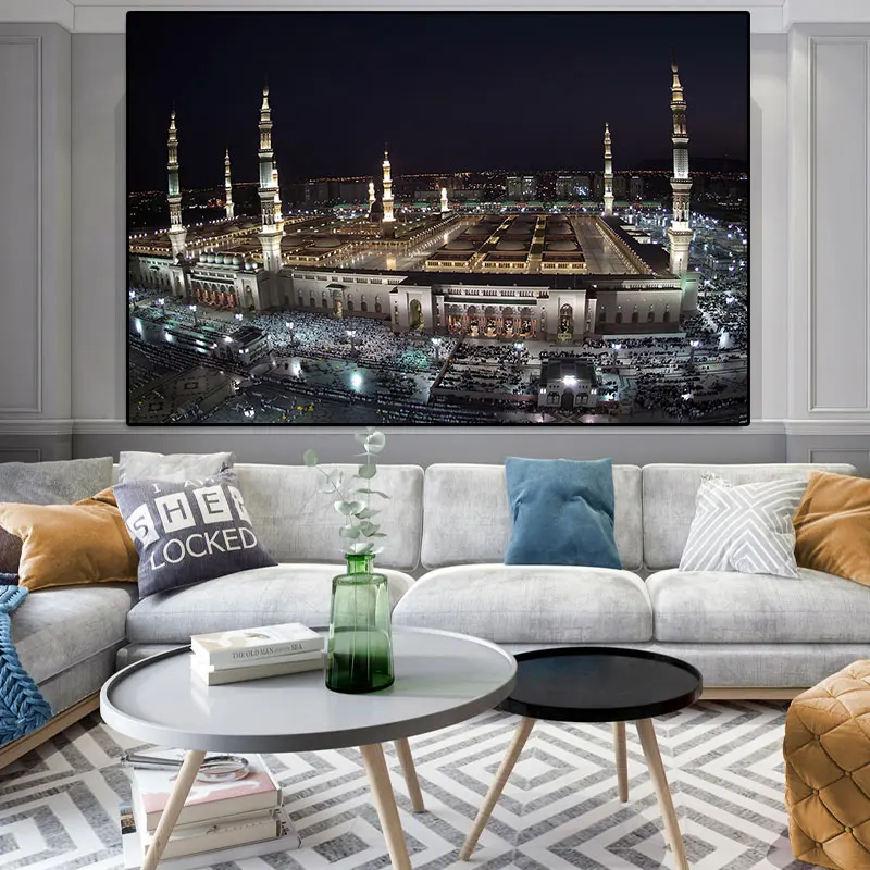 

Mosque Muslim Islamic Calligraphy Canvas Painting Wall Art Pictures Oil Painting Posters Modern Picture in Livingroom Decor Home