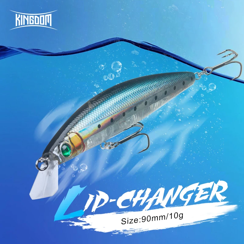 

Kingdom Floating Minnow Pencil Fishing Lure 10g 90mm Two Action Pose Strong Split Ring and Internal Noise Ball Fishing Baits