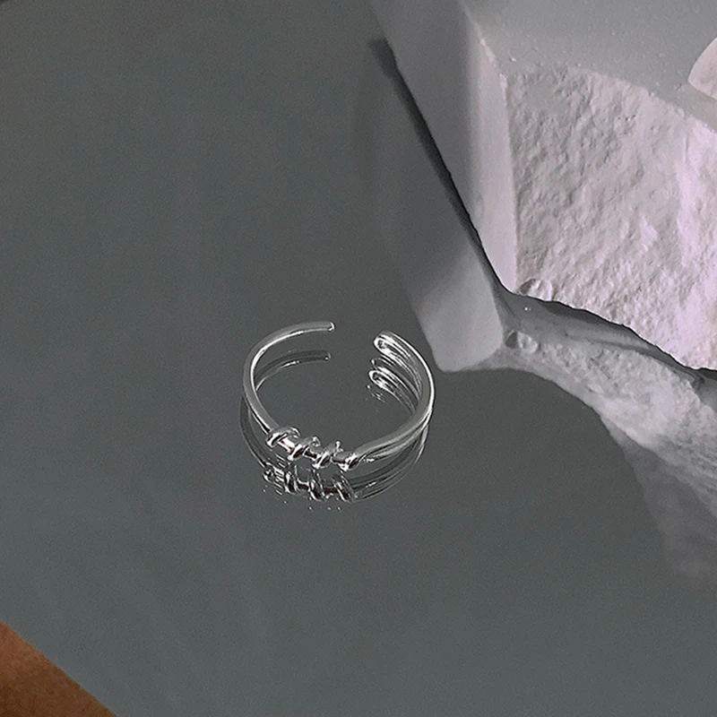 Женское кольцо PANJBJ из стерлингового серебра 925 пробы с Простыми линиями и