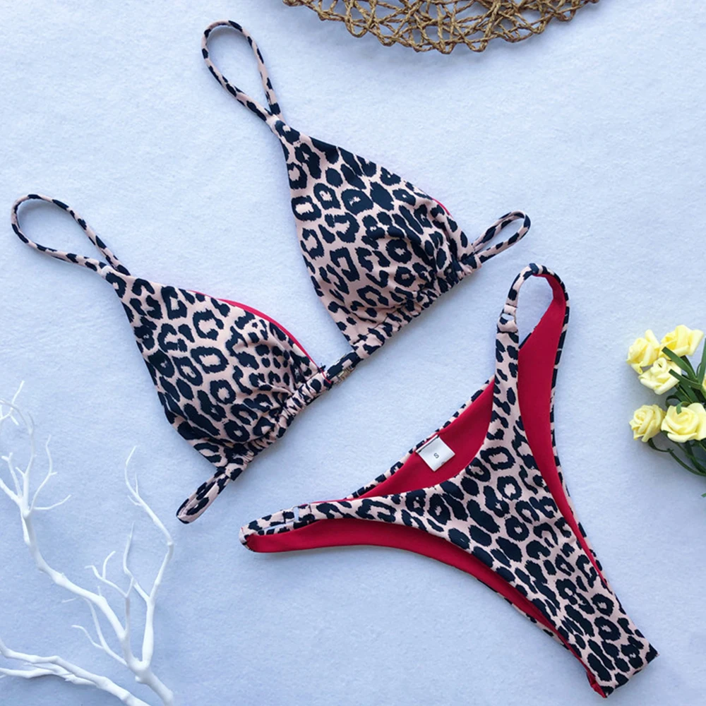 OMKAGI леопардовое бикини черное с высокой посадкой купальный костюм пляжная