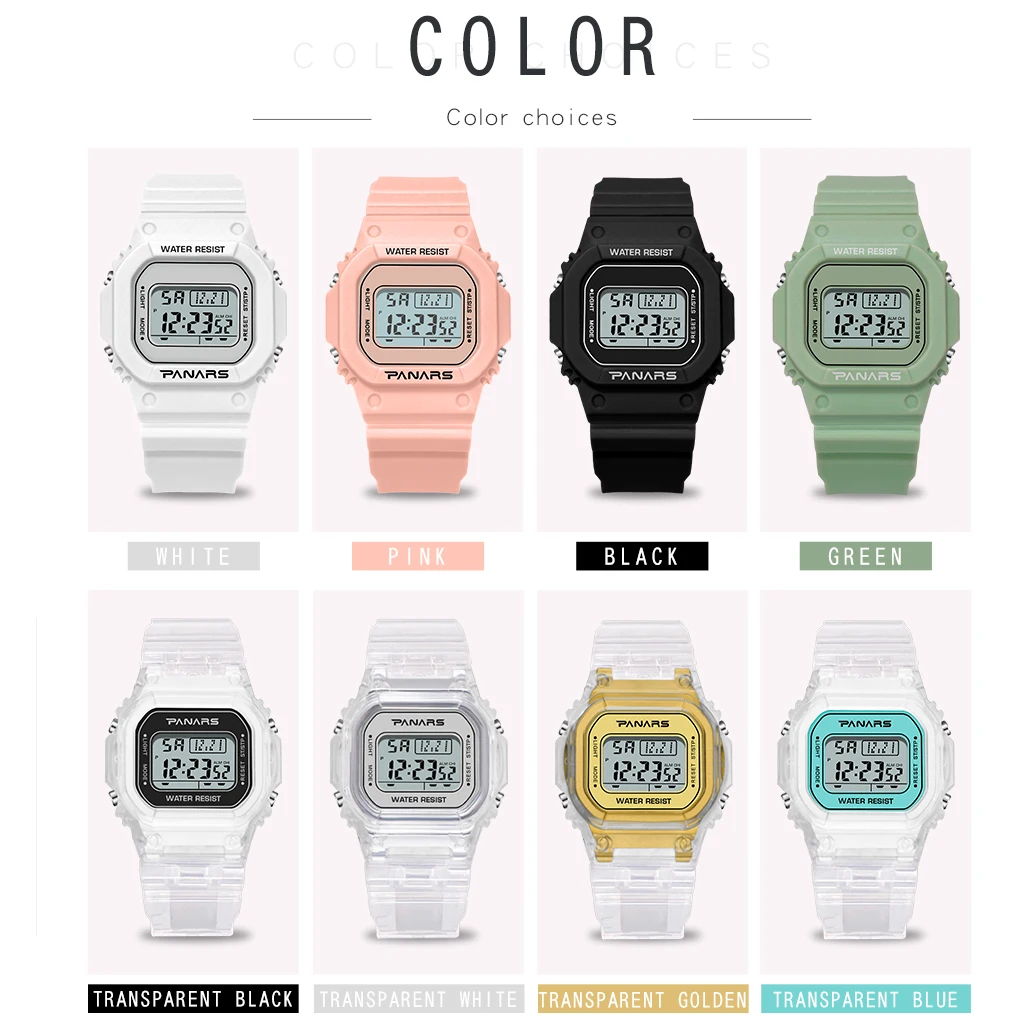 Часы наручные SYNOKE женские цифровые светящиеся спортивные с будильником модные