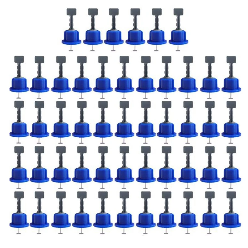 

TOP 50Pcs Flat Ceramic Floor Wall Construction Tools Reusable Tile Leveling System Kittile Leveling System Kit for Tile-Blue