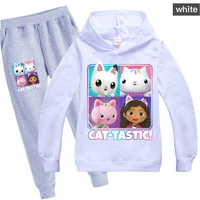 gabby cats hoodies tops pants 2pcs set kids long sleeve sportswear suits girls boys outfit baby children unisex autumn clothing