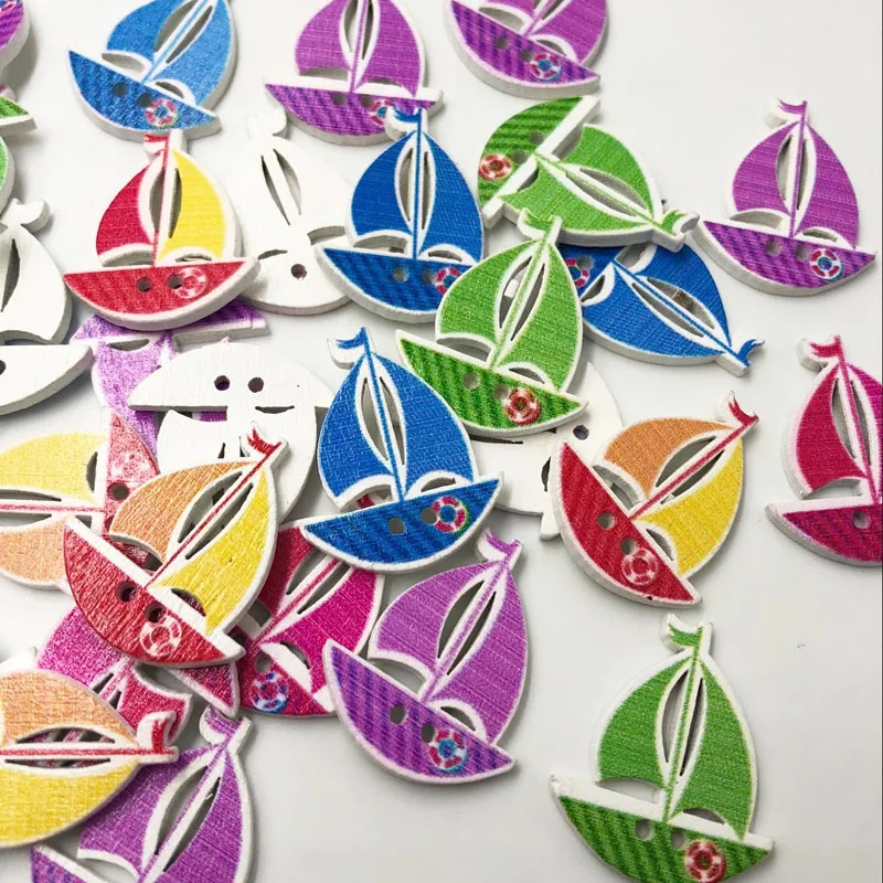 25/50/100 шт. смешанные транспортировочные деревянные пуговицы для шитья одежды