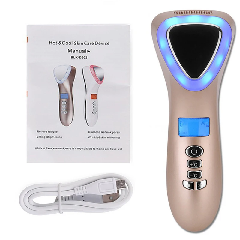 

Ultrasonic Cryotherapy LED Hot Cold Hammer Facial Lifting Vibration Massager Face Body Spa Import Export Ion Beauty Equipment