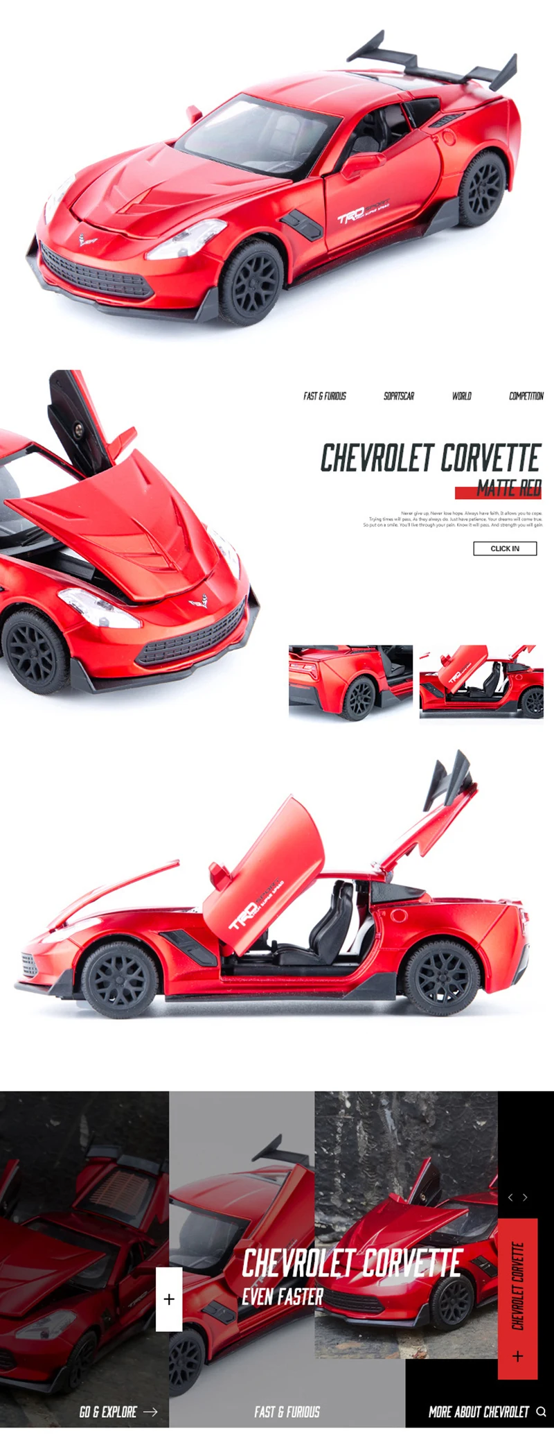1:32 Corvette Diecasts& Toy vehicles сплав оттягивающийся автомобиль игрушки Модель со звуком и светильник игрушечные машинки для детей Подарки