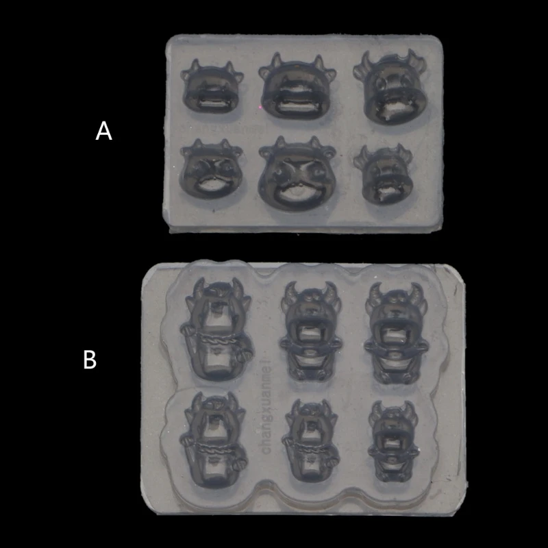 

Keychain Epoxy Resin Mold Mini Cute Cow Necklace Pendant Silicone Mould DIY Crafts Jewelry Casting Tools U90F