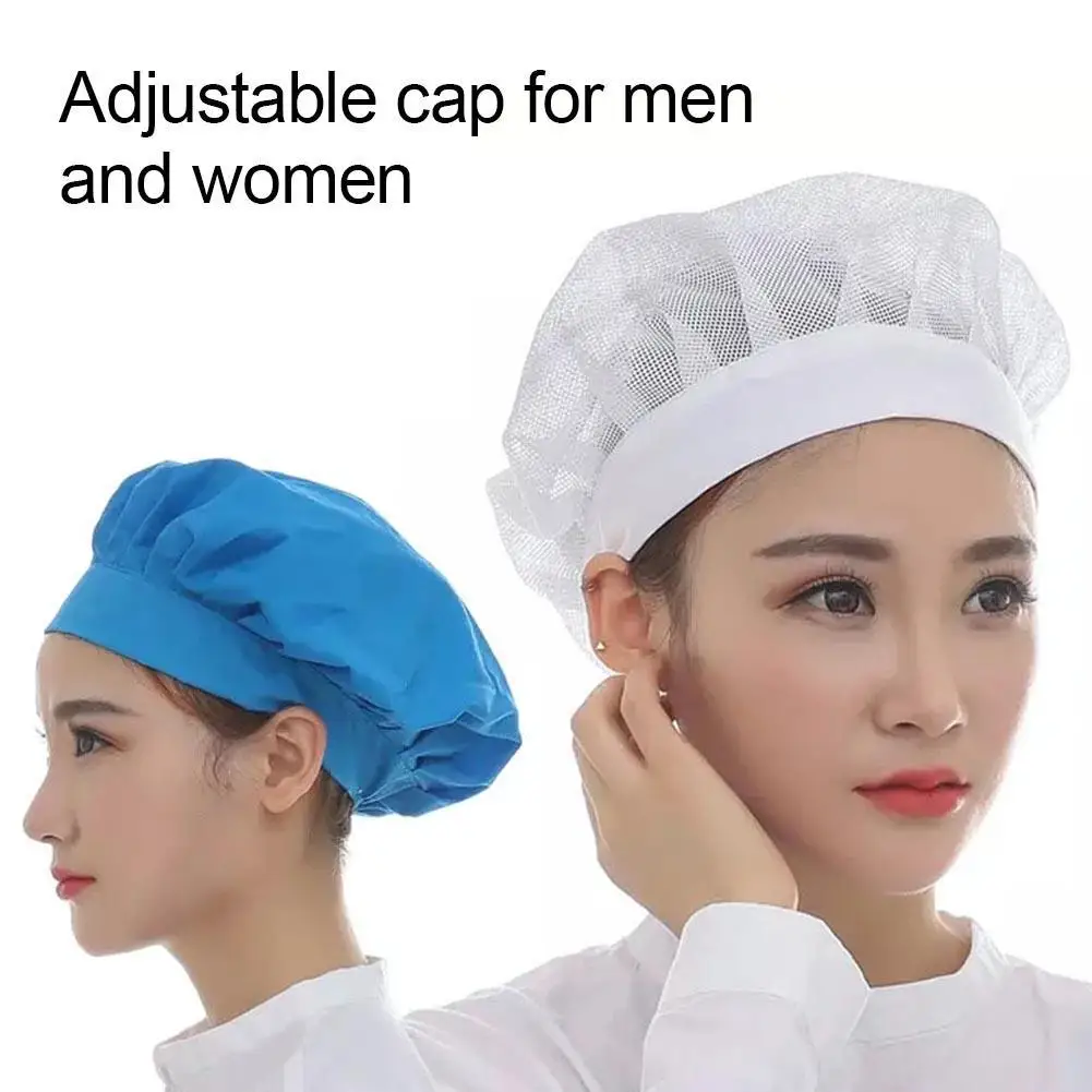 

Unisex Elastic Mesh Caps Cafe Bar Kitchen Restaurant Hotel Bakery Waiter Chef Work Wear Hats Men Women Breathable Workshop Caps