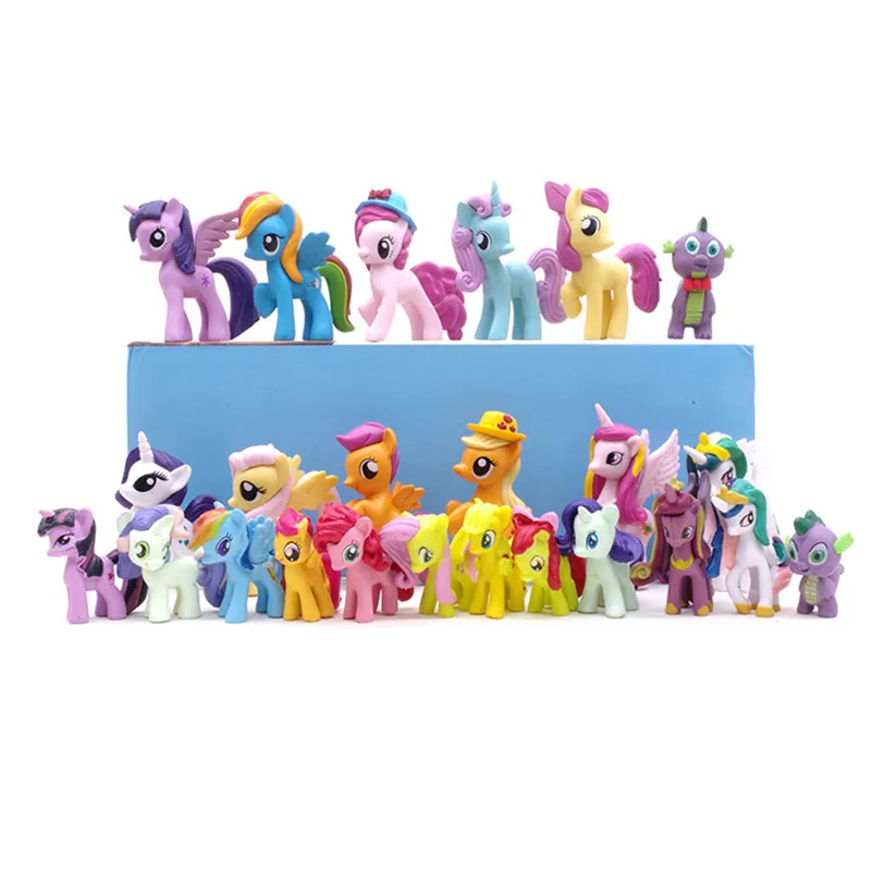 12 шт./компл. игрушки My little pony 4 7 см ПВХ Радуга рисунком лошадки из мультфильма Мой
