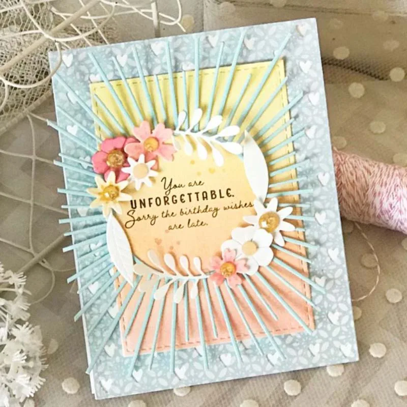 Металлические штампы sunburst рамка вырезанная форма украшение для скрапбукинга