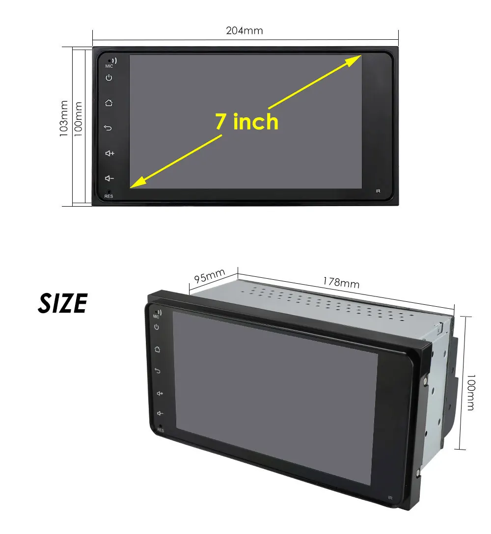 Универсальный Автомобильный мультимедийный плеер 2 + 16 дюймов стерео магнитола