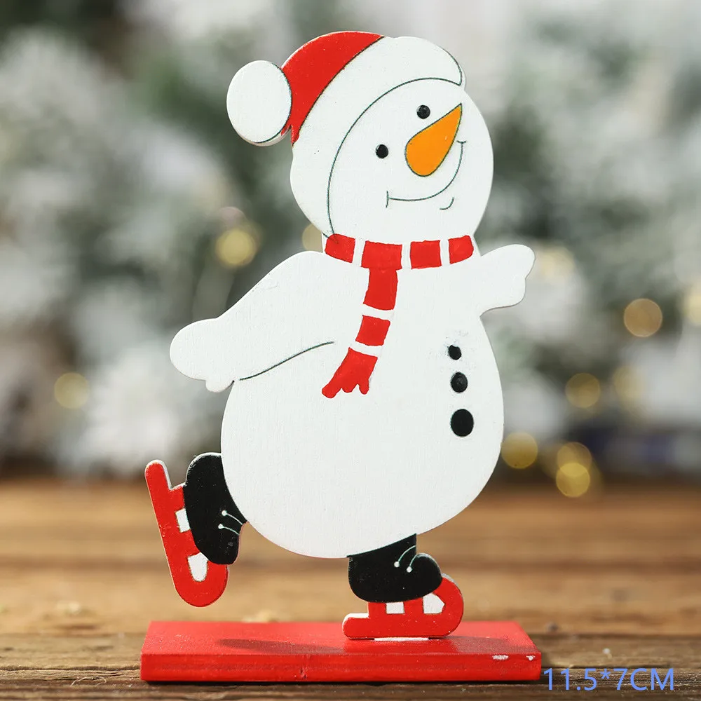snowman Год последняя натуральная Деревянная Рождественская елка орнамент Звезда Сердце деревянная подвеска Noel Рождественское украшение для дома Рождественский подарок - Цвет: snowman
