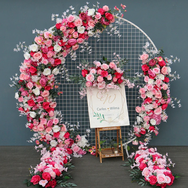 Розово-красный искусственный Фотофон для свадьбы реквизит Роза цветочная