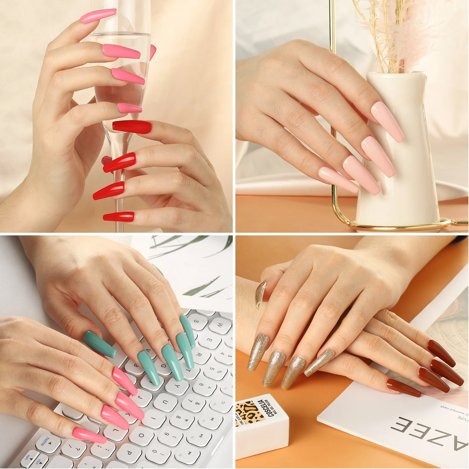 

COSCELIA 15ml Gel Nail Polish Set Semi Permanent UV LED Gel Varnish Soak Off Nail Lacquers Nail Art Gel Polish Set