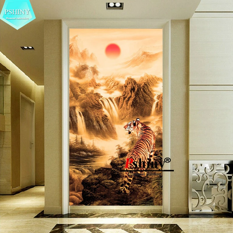 Алмазная вышивка PSHINY 5D сделай сам распродажа тигры гора Декор для дома