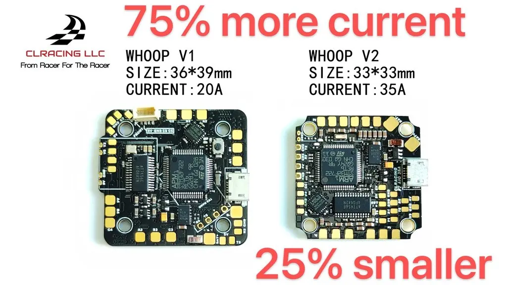 

CLRACING F7 WHOOP AIO V2 2-6S MPU6000 F722 Flight Controller BLHELI32 35A 4in1 ESC for RC FPV Racing Cinewhoop Ducted Drones